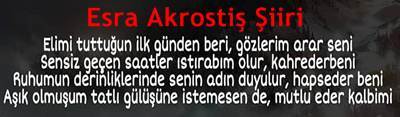 Esra İsmine Özel Akrostiş Şiirler