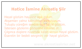 hatice ismine akrostiş şiir