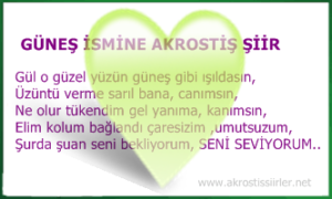 Güneş ismine akrostiş şiir