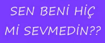 hiç mi sevmedin beni