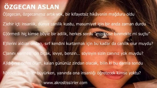 Özgecan Aslan'a Akrostiş Şiir