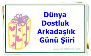 Dünya Dostluk ve Arkadaşlık Günü şiiri