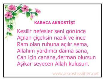 Karaca İsmiyle Akrostiş Şiir